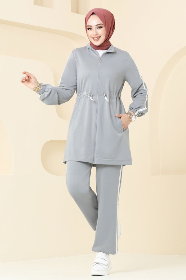 Modaselvim Hijab Combinations Combined 306DVL817 Gray