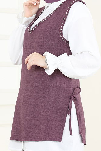 moda selvim طقم وردي غامق 3079HBS856 - Thumbnail