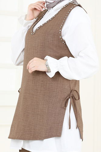 moda selvim طقم بيج غامق 3079HBS856 - Thumbnail