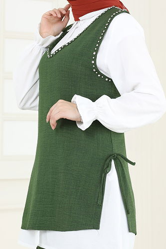 moda selvim طقم اخضر عفني 3079HBS856 - Thumbnail