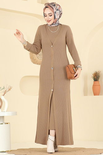 moda selvim طقم عسلي فاتح 3080KLB1050 - Thumbnail