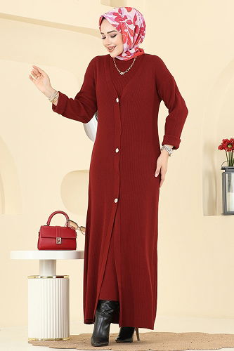 moda selvim Combined 3080KLB1050 Burgundy - Thumbnail