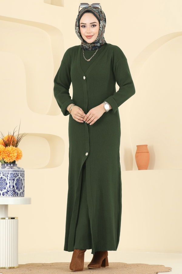 Modaselvim Hijab Combinations Combined 3080KLB1050 Khaki