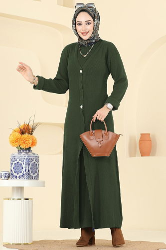 moda selvim طقم اخضر عفني 3080KLB1050 - Thumbnail