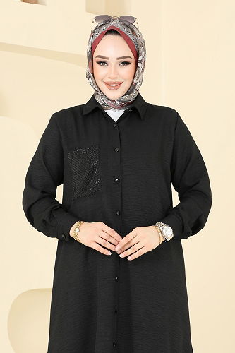 moda selvim طقم أسود 3087HBS856 - Thumbnail