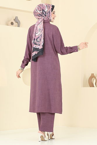 moda selvim طقم وردي غامق 3087HBS856 - Thumbnail