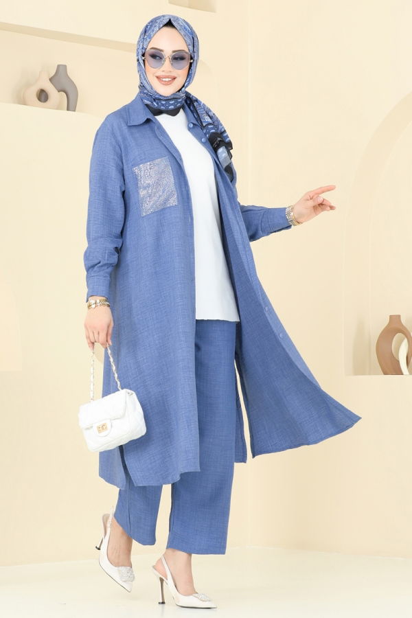 Modaselvim خصم صافٍ20%+20% في سلة التسوق طقم ازرق 3087HBS856