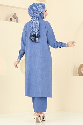 moda selvim طقم ازرق 3087HBS856 - Thumbnail