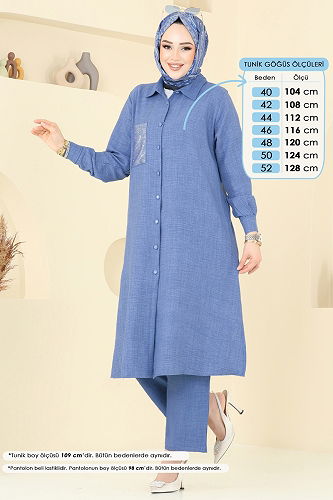 moda selvim طقم ازرق 3087HBS856 - Thumbnail