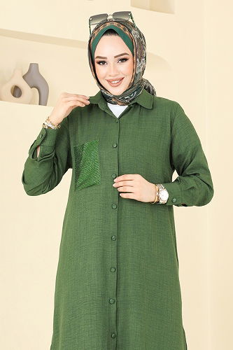 moda selvim طقم اخضر عفني 3087HBS856 - Thumbnail