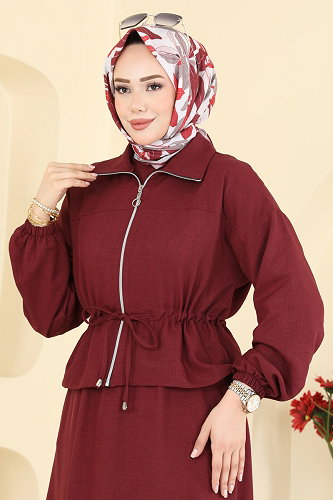 moda selvim Combined 3088KTR750 Burgundy - Thumbnail