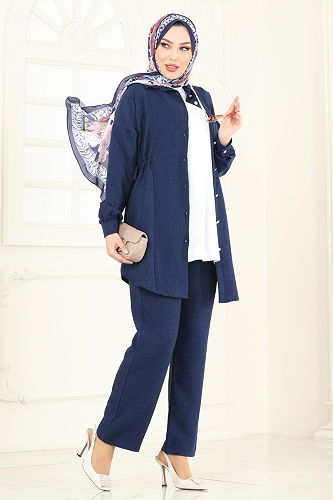 moda selvim طقم كحلي 3089HBS856 - Thumbnail