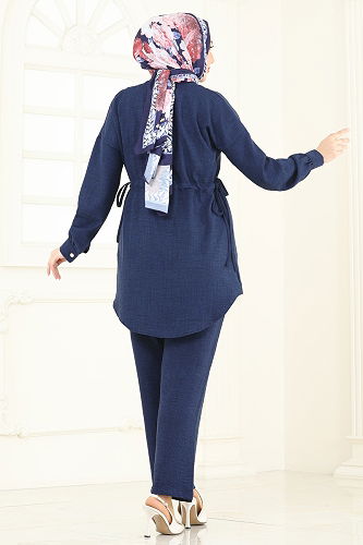 moda selvim طقم كحلي 3089HBS856 - Thumbnail