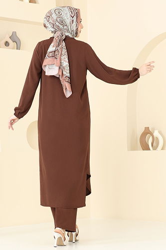 moda selvim طقم بني 3092HBS856 - Thumbnail