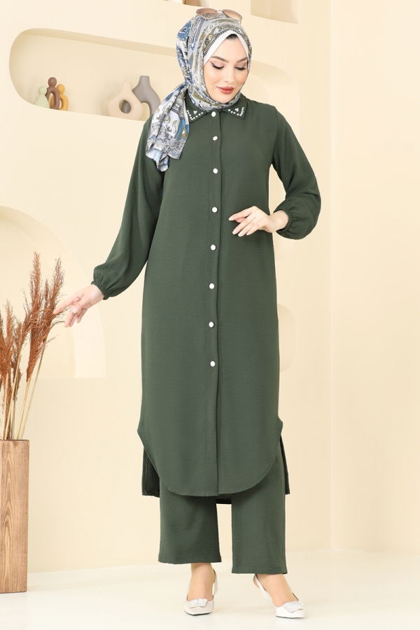 Modaselvim خصم صافٍ20%+20% في سلة التسوق طقم اخضر عفني 3092HBS856