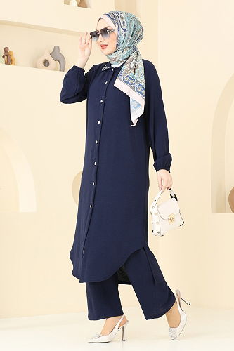 moda selvim طقم كحلي 3092HBS856 - Thumbnail