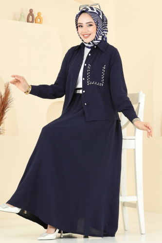 H.B.S. - Combined 3096HBS856 Navy Blue