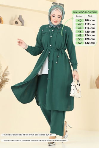 moda selvim طقم زيتي 3097HBS856 - Thumbnail