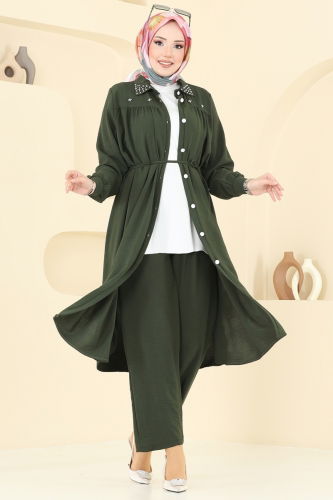 moda selvim طقم اخضر عفني 3097HBS856 - Thumbnail