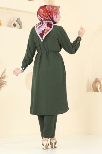moda selvim طقم أخضر عفني فاتح 3097HBS856 - Thumbnail