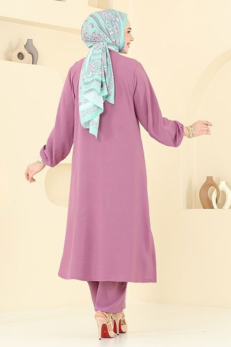 moda selvim طقم وردي غامق 3098HBS856 - Thumbnail