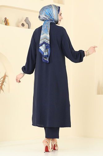 moda selvim طقم كحلي 3098HBS856 - Thumbnail