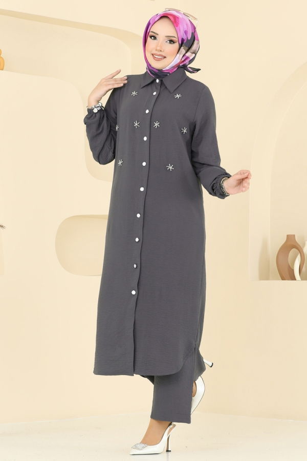 Modaselvim خصم صافٍ20%+20% في سلة التسوق طقم رمادي غامق 3099HBS856