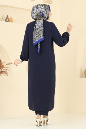 moda selvim طقم كحلي 3099HBS856 - Thumbnail