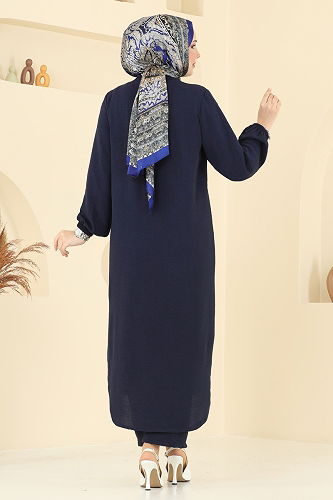 moda selvim طقم كحلي 3099HBS856 - Thumbnail