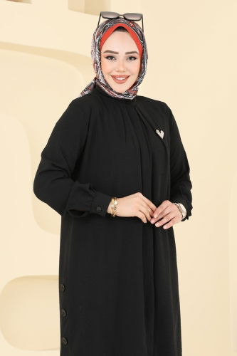 moda selvim طقم أسود 3100HBS856 - Thumbnail