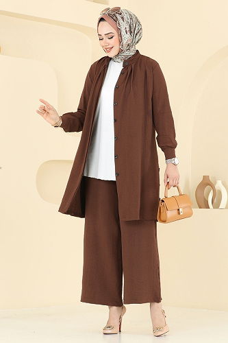 moda selvim طقم بني 3100HBS856 - Thumbnail