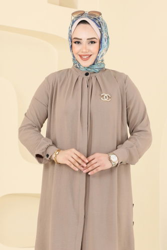 moda selvim طقم بيج غامق 3100HBS856 - Thumbnail