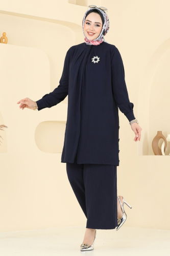 moda selvim طقم كحلي 3100HBS856 - Thumbnail