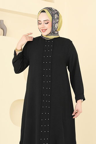 moda selvim طقم أسود 3101HBS856 - Thumbnail