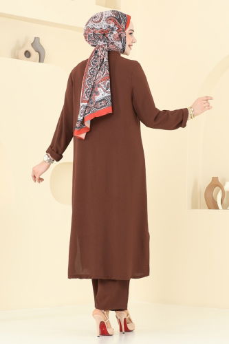 moda selvim طقم بني 3101HBS856 - Thumbnail