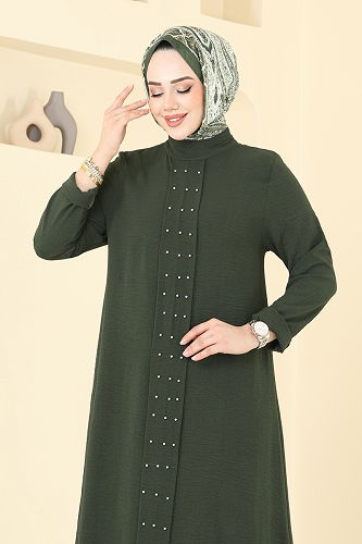 moda selvim طقم اخضر عفني 3101HBS856 - Thumbnail