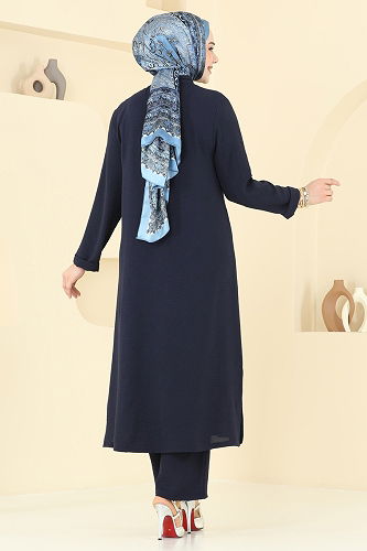 moda selvim طقم كحلي 3101HBS856 - Thumbnail