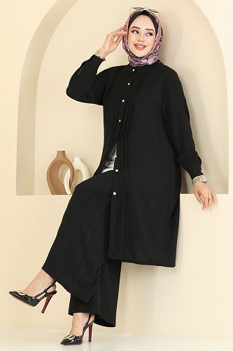 moda selvim طقم أسود 3104HBS856 - Thumbnail