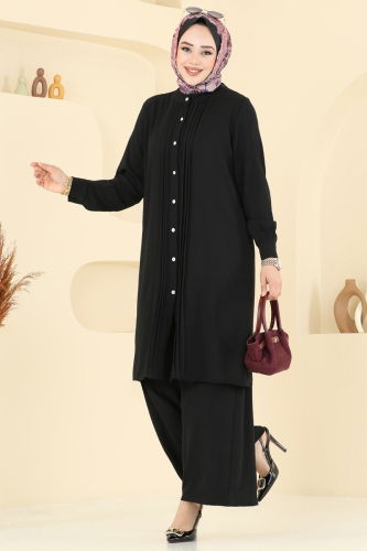 moda selvim طقم أسود 3104HBS856 - Thumbnail
