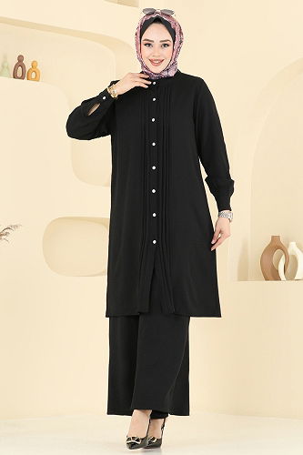 moda selvim طقم أسود 3104HBS856 - Thumbnail