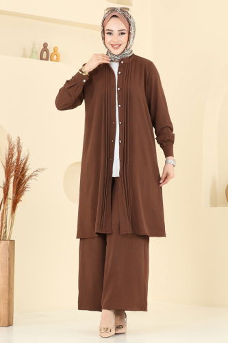 moda selvim طقم بني 3104HBS856 - Thumbnail