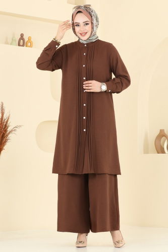 moda selvim طقم بني 3104HBS856 - Thumbnail
