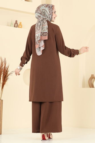 moda selvim طقم بني 3104HBS856 - Thumbnail