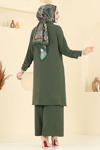 moda selvim طقم اخضر عفني 3104HBS856 - Thumbnail