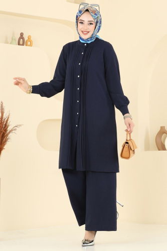 moda selvim طقم كحلي 3104HBS856 - Thumbnail