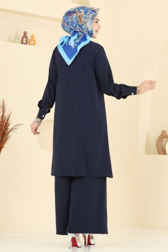 moda selvim طقم كحلي 3104HBS856 - Thumbnail