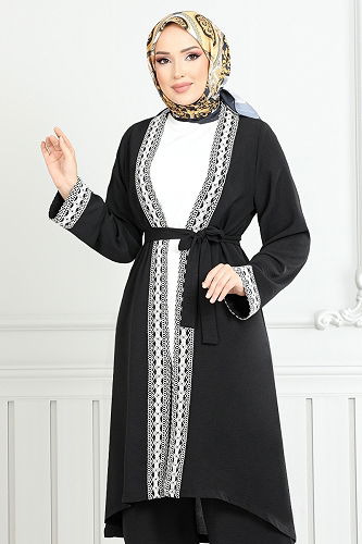 moda selvim طقم أسود 3104ZRF1096-M - Thumbnail