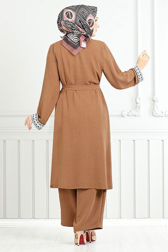 moda selvim طقم بني 3104ZRF1096-M - Thumbnail