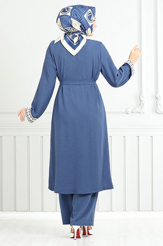 moda selvim Combined 3104ZRF1096-M Indigo - Thumbnail