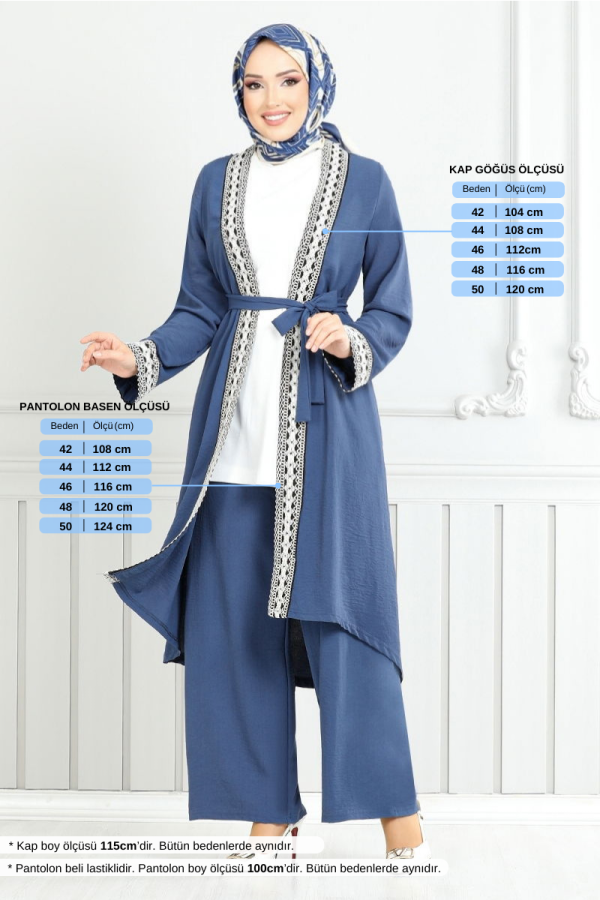 Modaselvim خصم صافٍ20%+20% في سلة التسوق طقم ازرق 3104ZRF1096-M